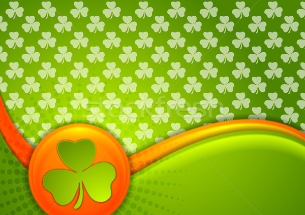 Green st patricks day background with irish flag Vector Image