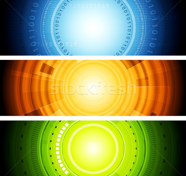 Heldere abstract tech vector banners grafisch ontwerp Stockfoto © saicle