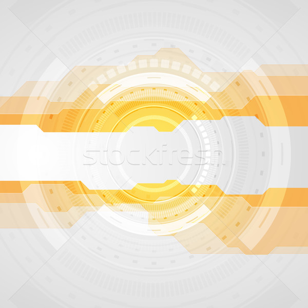 Orange and grey tech abstract gear HUD graphic design Stock photo © saicle