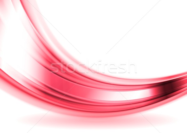Red shiny smooth vector wavy background Stock photo © saicle