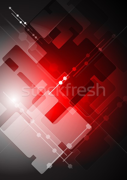 Abstrakten rot Tech Hintergrund dunkel Technologie Stock foto © saicle