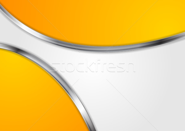 Abstrakten hellen orange Silber Wellen Textur Stock foto © saicle
