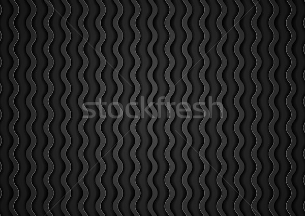 Abstract black waves vector pattern Stock photo © saicle