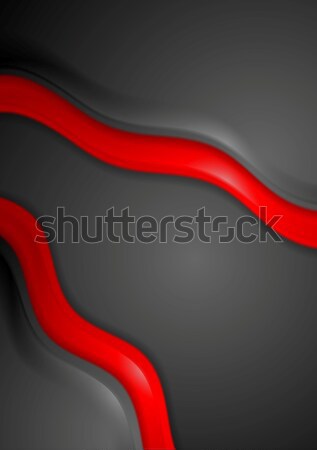Smooth red and black waves corporate background Stock photo © saicle