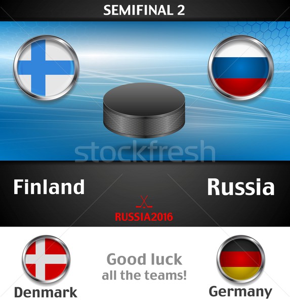 Stock photo: Semifinal of the world championship hockey background with black puck