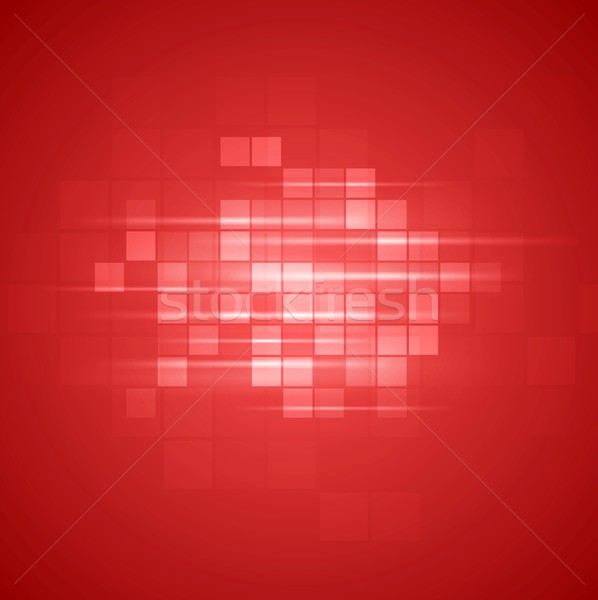 Red technical squares background Stock photo © saicle
