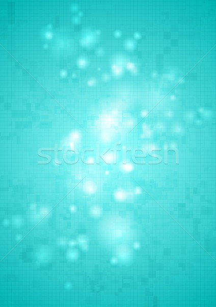Fényes fényes ciánkék vektor tech absztrakt Stock fotó © saicle