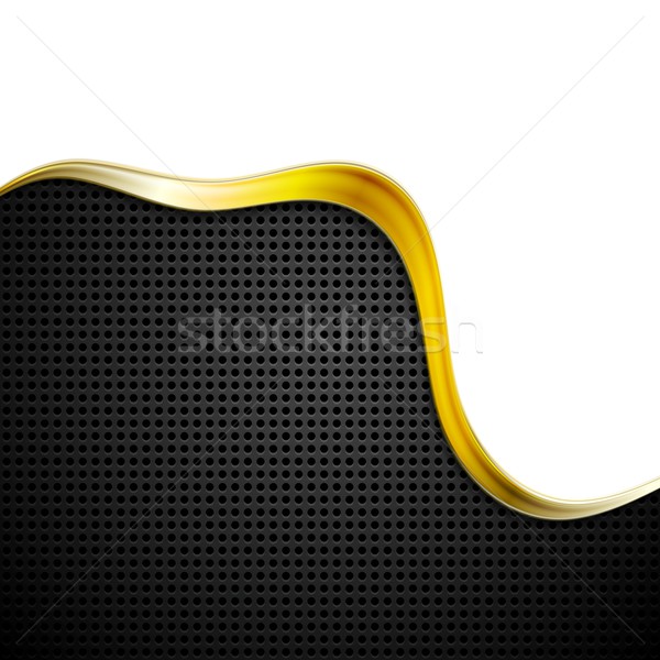 Golden perforated tech background Stock photo © saicle