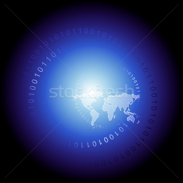 Dark blue vector map tech design Stock photo © saicle