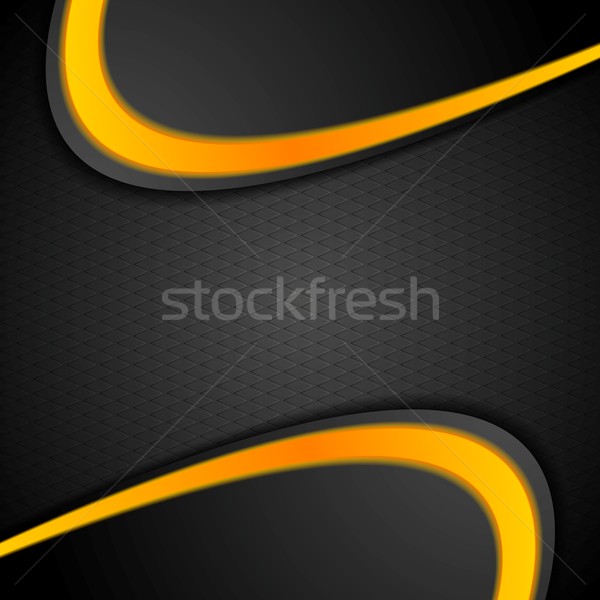 Black orange contrast wavy background Stock photo © saicle