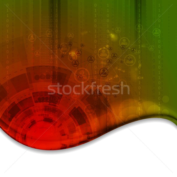 Tech wavy abstract background Stock photo © saicle