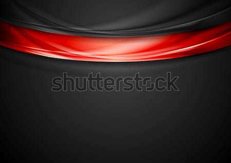 Contrast red black smooth wavy background Stock photo © saicle