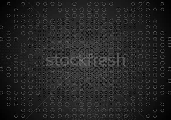 Abstract tech black hexagons texture background Stock photo © saicle