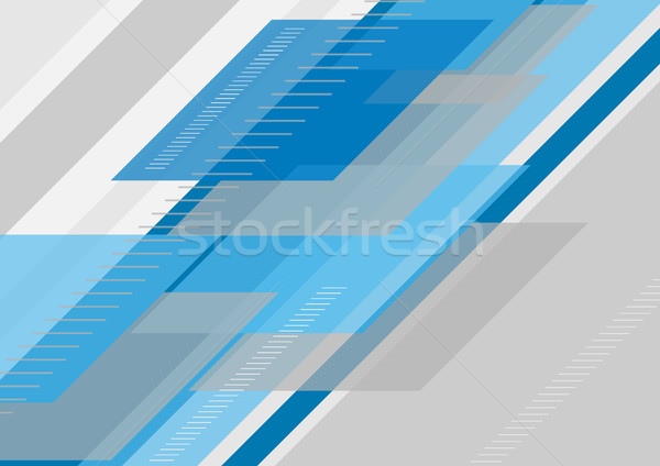 Blau grau Tech minimal abstrakten Vektor Stock foto © saicle