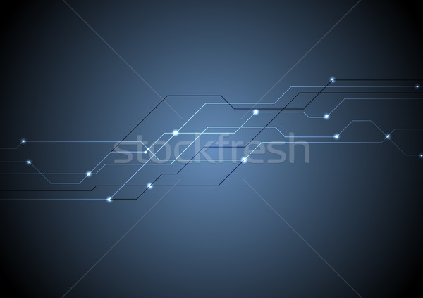 Foto stock: Oscuro · azul · circuito · chip · tecnología · vector