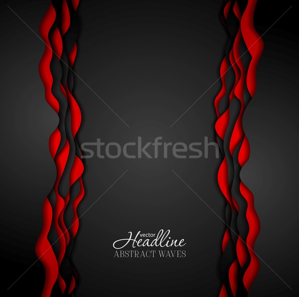 [[stock_photo]]: Résumé · contraste · rouge · noir · ondulés · entreprise