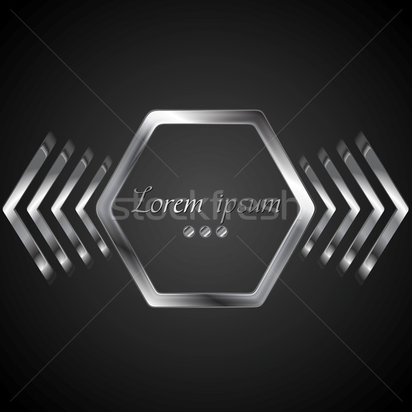 Abstract metal logo design hexagon sageti vector Imagine de stoc © saicle