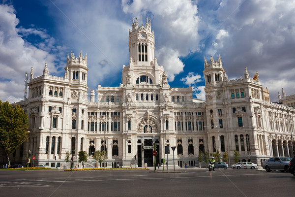 [[stock_photo]]: Palais · Madrid · central · bureau · de · poste · carré · Espagne