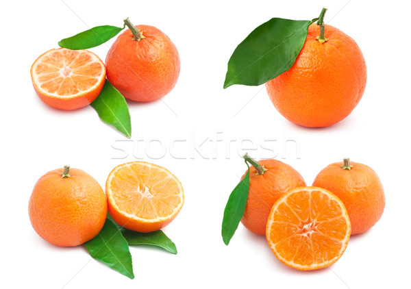 Foto stock: Coleção · suculento · isolado · branco · comida · laranja