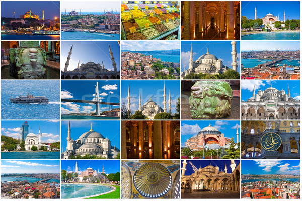 Istanbul kolekcja piękna zdjęć Turcja most Zdjęcia stock © sailorr