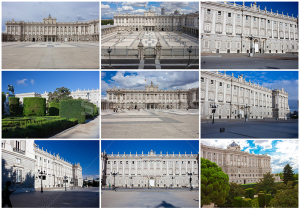 Királyi palota Madrid gyönyörű kilátás híres Stock fotó © sailorr
