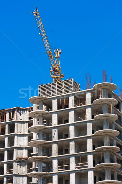 [[stock_photo]]: Modernes · construction · ciel · bleu · bureau · maison