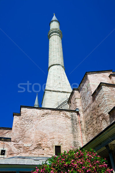Minareto noto chiesa museo Istanbul Turchia Foto d'archivio © sailorr