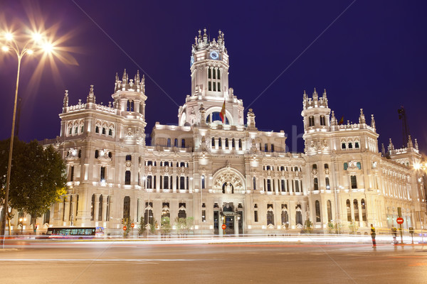 Palast Madrid zentrale Postamt Platz Spanien Stock foto © sailorr