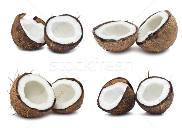 椰子 採集 新鮮 孤立 白 牛奶 商業照片 © sailorr