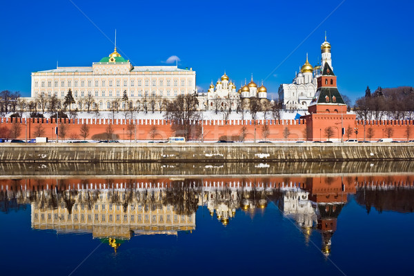 Moscova Kremlinul roşu cărămidă pereţi faimos Imagine de stoc © sailorr