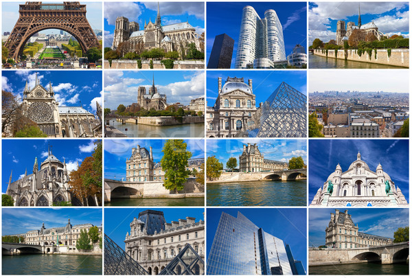 Paris France ensemble belle Photos ciel [[stock_photo]] © sailorr