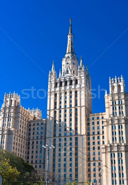Radziecki wieżowiec piękna widoku starych Moskwa Zdjęcia stock © sailorr