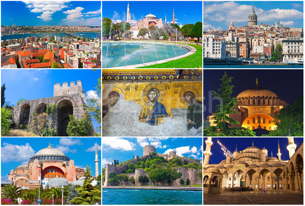 Istanbul collectie mooie foto's Turkije brug Stockfoto © sailorr