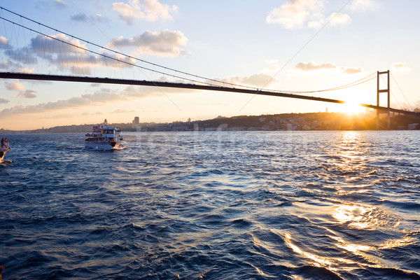 Istanbul brug Europa asia water huis Stockfoto © sailorr