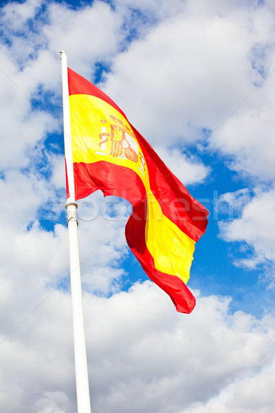 Bandiera spagnola bandiera Spagna cielo blu movimento vento Foto d'archivio © sailorr