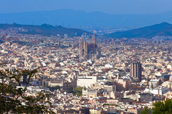 ストックフォト: バルセロナ · パノラマ · 景観 · ファミリア · 表示 · 建物