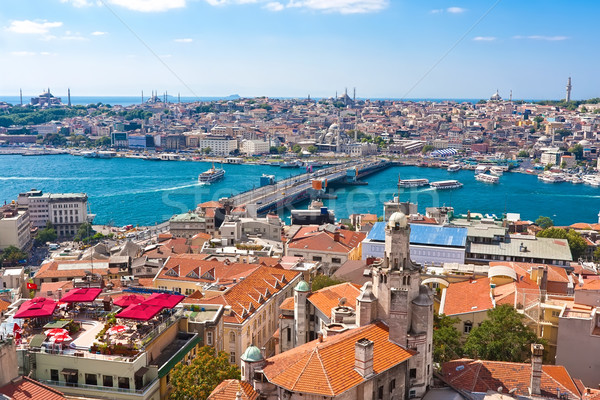 Gouden hoorn istanbul panoramisch toren Stockfoto © sailorr