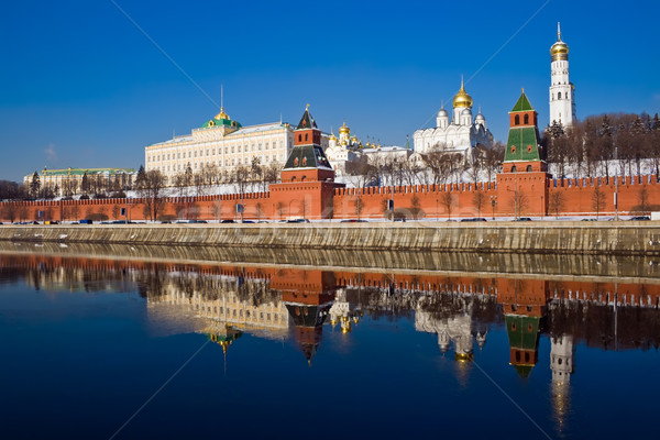 Moszkva Kreml piros tégla falak híres Stock fotó © sailorr