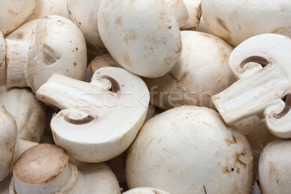 Champignon gombák készít nyers étel minta háttér Stock fotó © sailorr