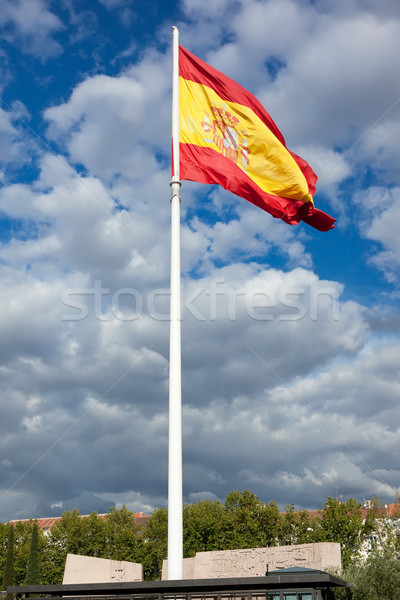 Bandiera spagnola enorme bandiera Spagna colon Madrid Foto d'archivio © sailorr
