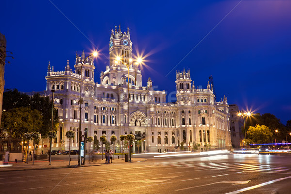 Palast Madrid zentrale Postamt Platz Spanien Stock foto © sailorr