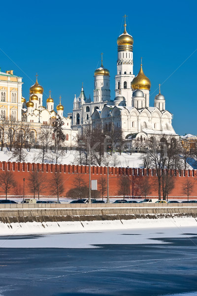 Moscova Kremlinul frumos vedere râu Rusia Imagine de stoc © sailorr