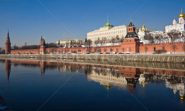 Moskau berühmt Kremlin Winter Russland Gebäude Stock foto © sailorr