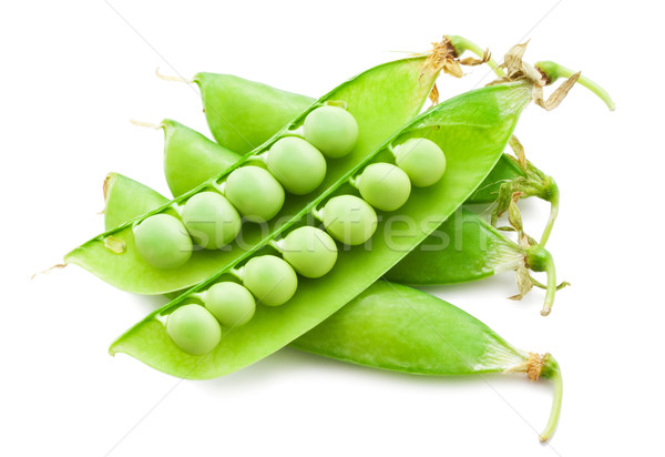 新鮮 綠色 豌豆 孤立 白 食品 商業照片 © sailorr