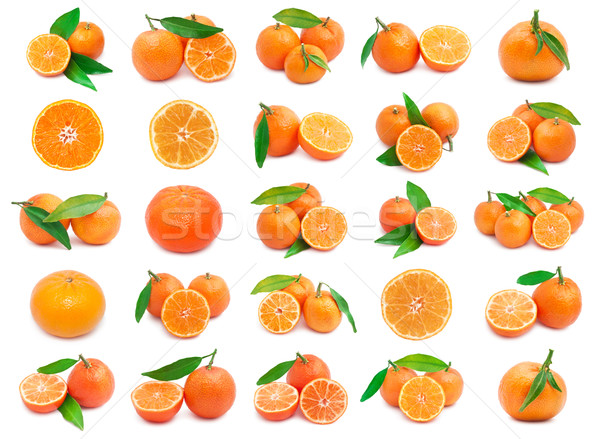 Collectie sappig geïsoleerd witte voedsel oranje Stockfoto © sailorr