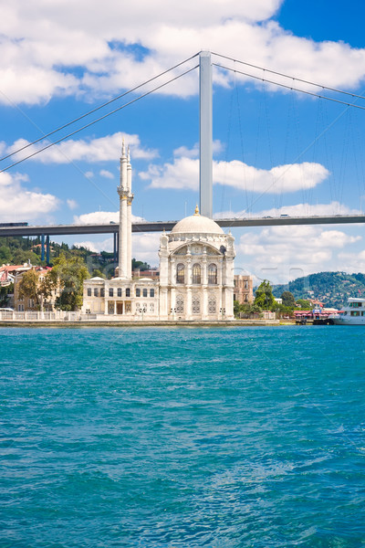 Moskee bank istanbul Turkije hemel zee Stockfoto © sailorr