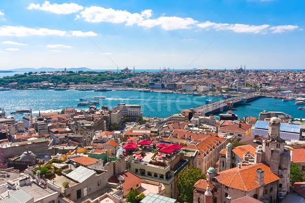 Złoty róg istanbul panoramiczny widoku wieża Zdjęcia stock © sailorr