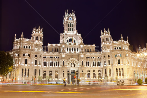дворец Мадрид центральный почтовое отделение квадратный Испания Сток-фото © sailorr
