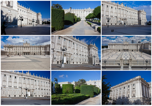 Királyi palota Madrid gyönyörű kilátás híres Stock fotó © sailorr