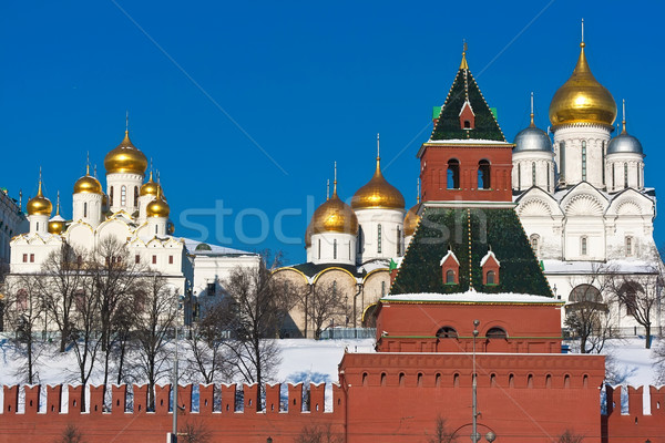 Moscova Kremlinul frumos vedere pereţi Rusia Imagine de stoc © sailorr
